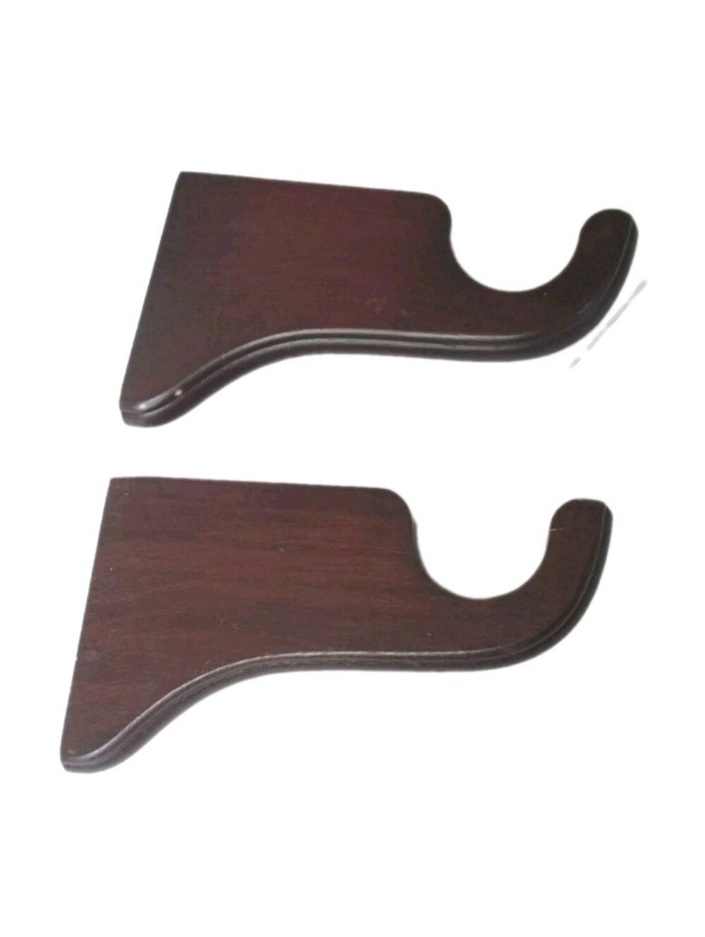 New/OB 2x Kirsch Wood Trends Brackets 6" Projection. Walnut. Fits 2" Drapery Rod